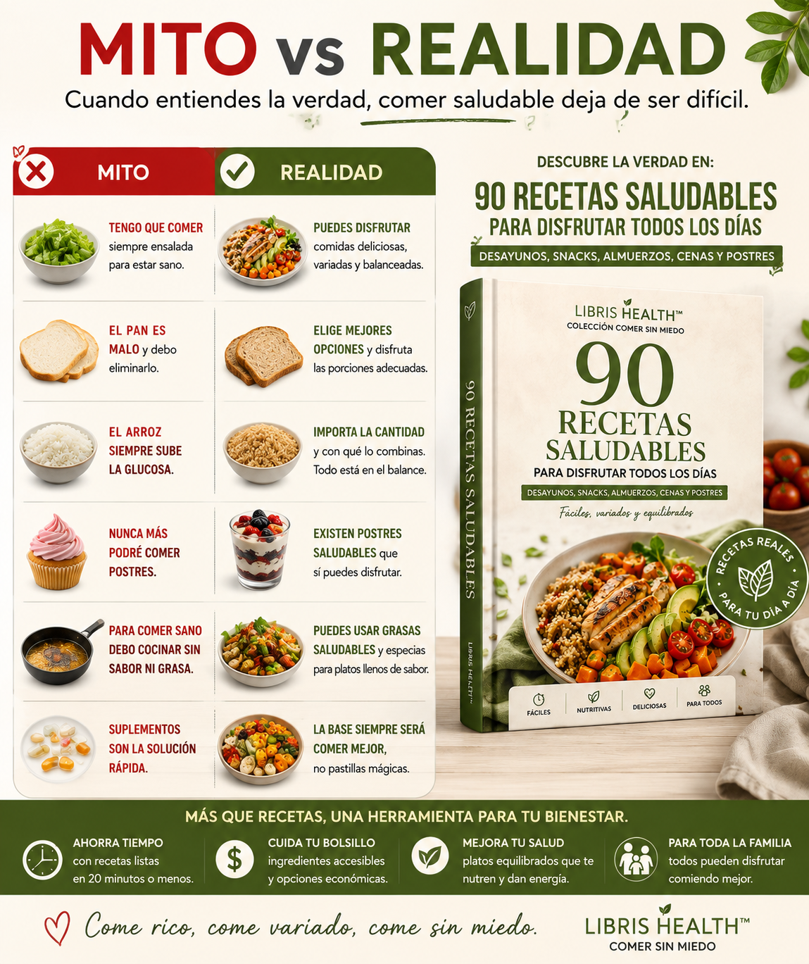 90 Recetas Saludables para Disfrutar Todos los Días
