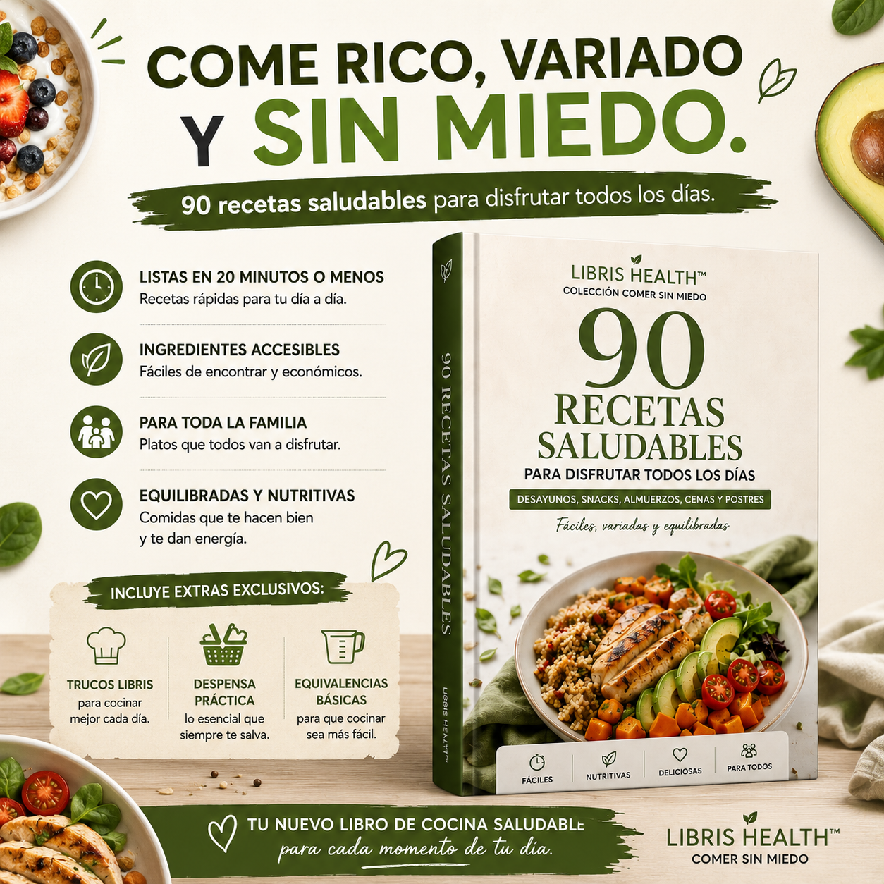 90 Recetas Saludables para Disfrutar Todos los Días